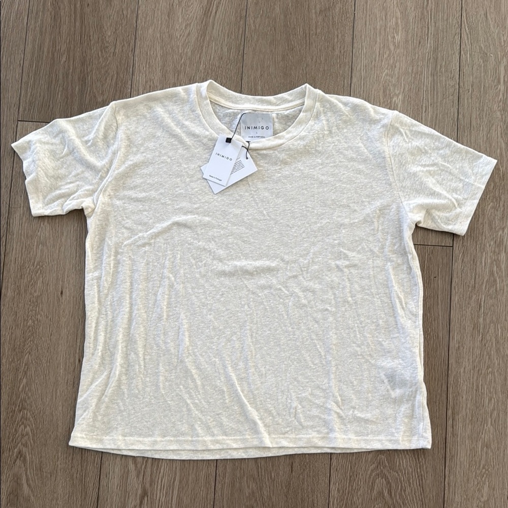 Inimigo natural linen women’s short sleeve top size large NWT